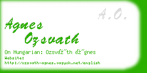 agnes ozsvath business card